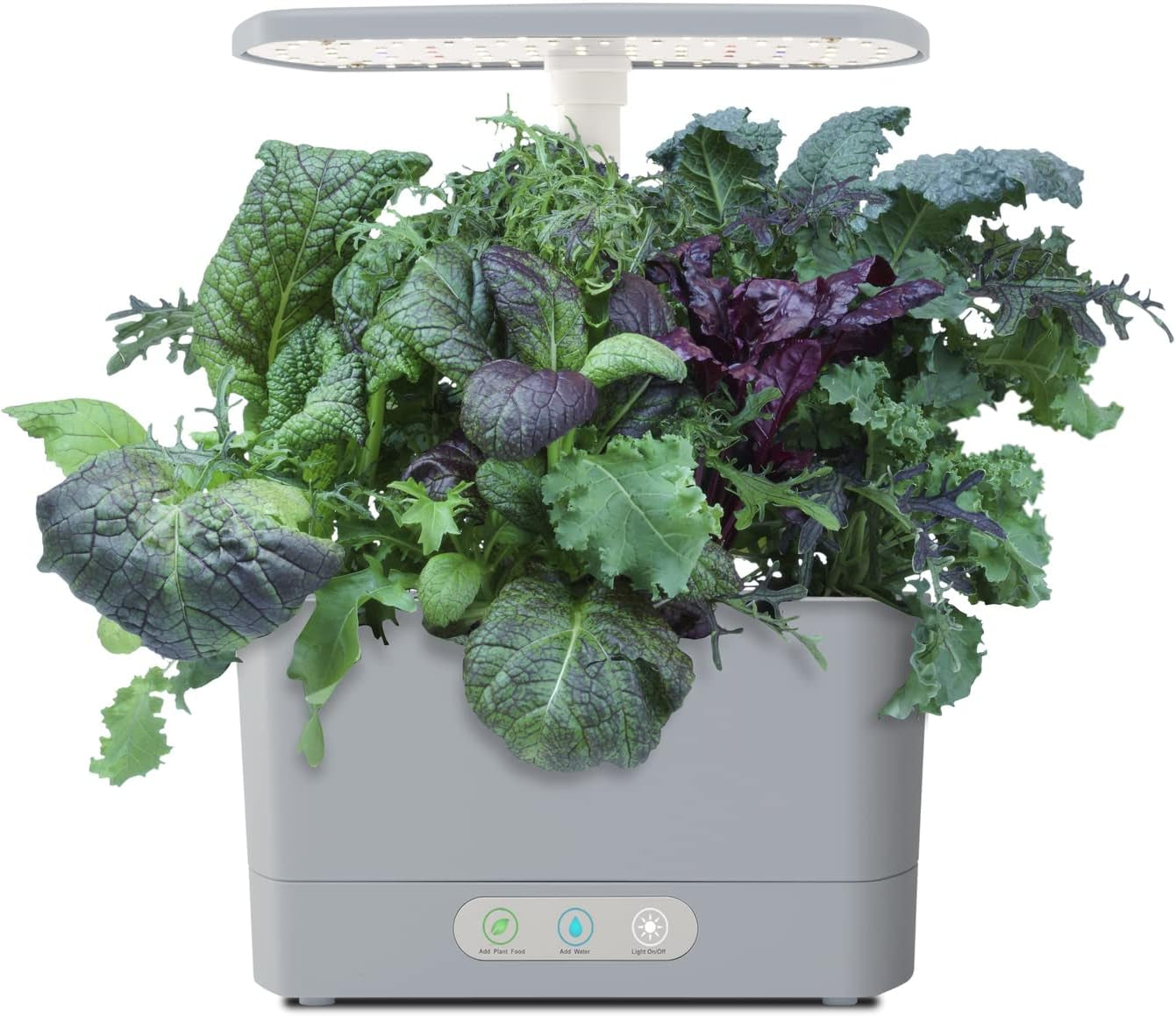 "Harvest Indoor Garden with LED Grow Light - Stylish Cool Gray for Year-Round Freshness!"