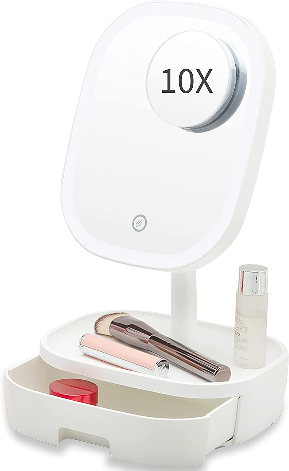 "Illuminate Your Beauty: Portable Lighted Makeup Mirror with 10X Magnification - Perfect for Home & Travel!"