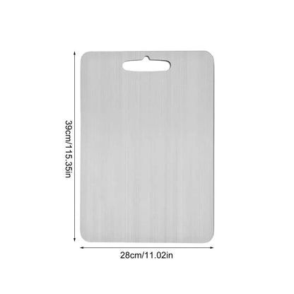 "Premium Titanium & Stainless Steel Double-Sided Cutting Board - Durable, Food Grade Kitchen Essential!"