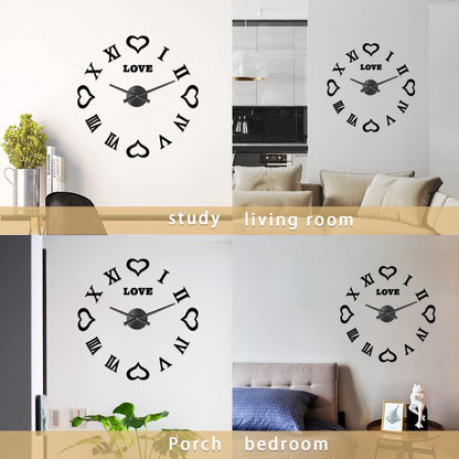 ✨ Transform Your Space with Our DIY Frameless Wall Clock Kit! 🕒💖 Create a Stunning 3D Design with Mirror Heart Stickers - Perfect Gift for Any Occasion! 🏡✨ #HomeDecor #DIYClock #GiftIdeas