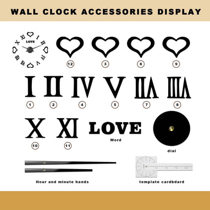 ✨ Transform Your Space with Our DIY Frameless Wall Clock Kit! 🕒💖 Create a Stunning 3D Design with Mirror Heart Stickers - Perfect Gift for Any Occasion! 🏡✨ #HomeDecor #DIYClock #GiftIdeas