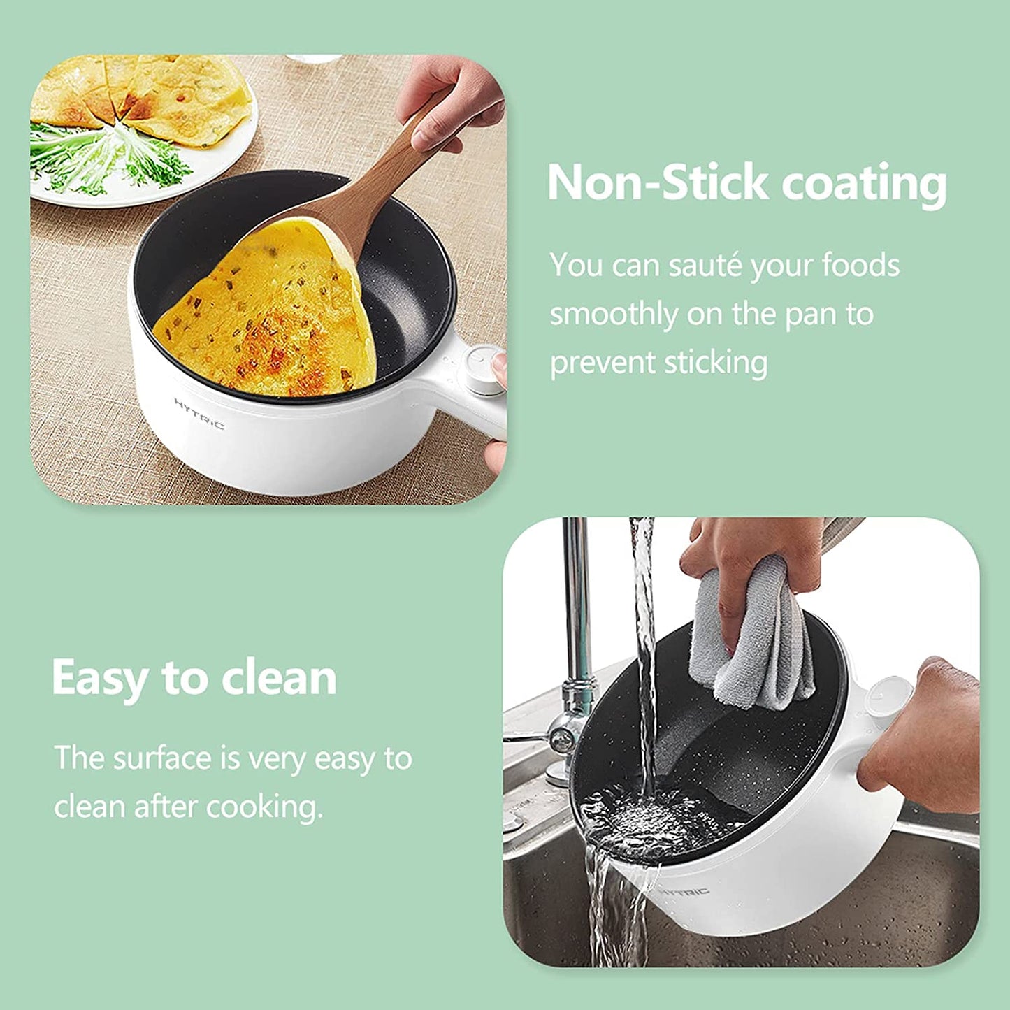 "Versatile 1.5L Electric Hot Pot & Skillet - Nonstick Portable Frying Pan for Sautéing, Stir Frying, and Ramen Cooking with Dual Power Control - Perfect for Dorms!"