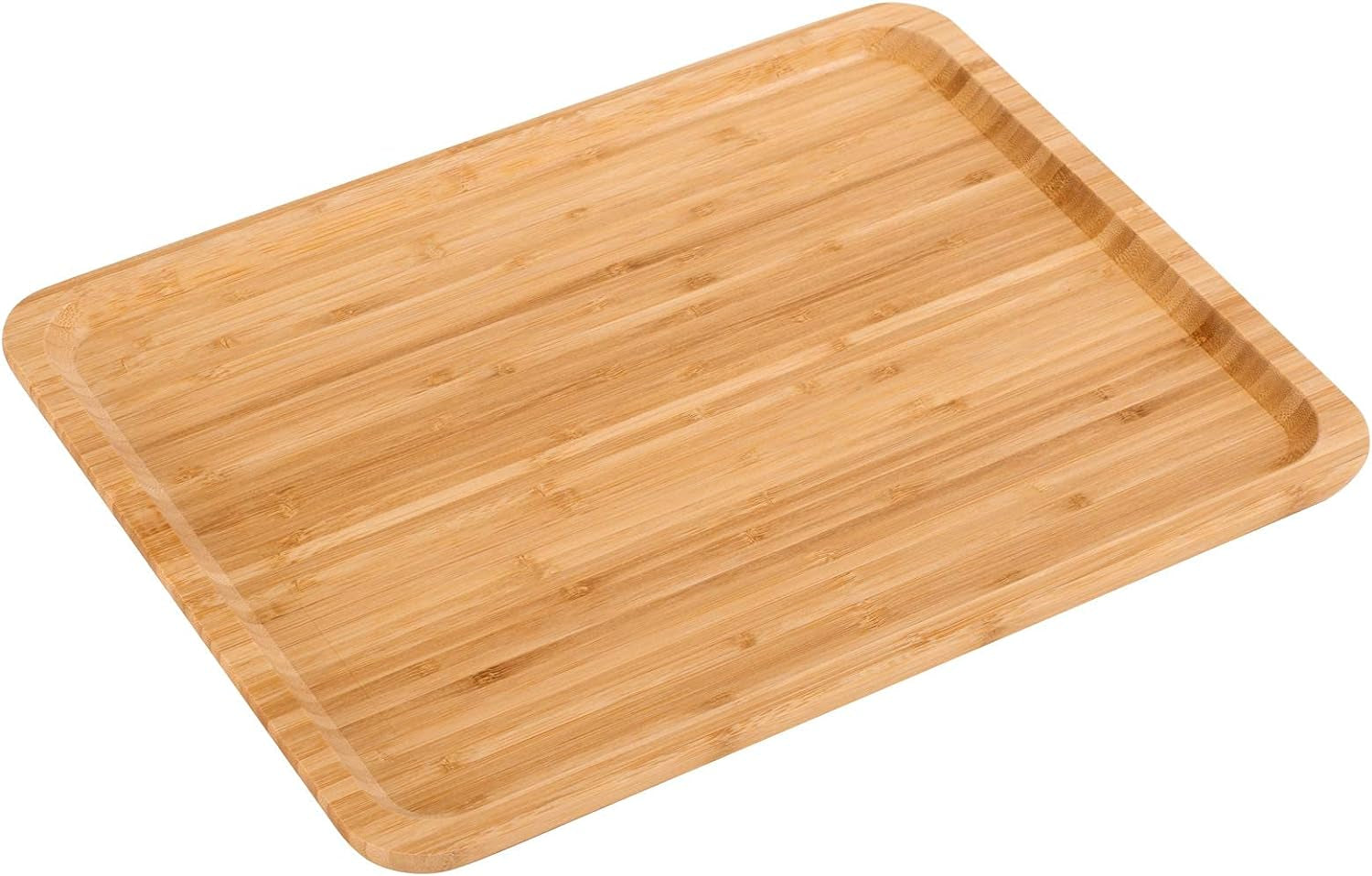 "Elegant 2-Pack Bamboo Serving Trays - 16x12x1 Inches for Tea, Fruit, and Snacks!"