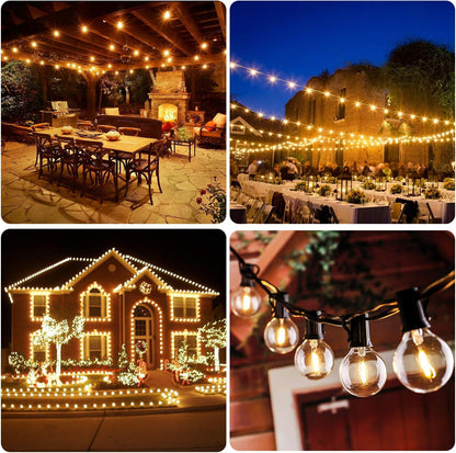 "50FT Shatterproof LED G40 Globe String Lights - Dimmable Edison Bulbs for Outdoor Patio, Backyard, Party & Wedding - Waterproof Bistro Lights with 50+2 Bulbs!"