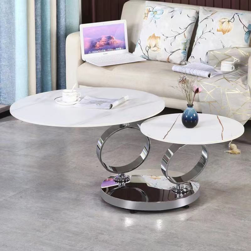 "Versatile Round Folding Table - Space-Saving Rotary Design!"