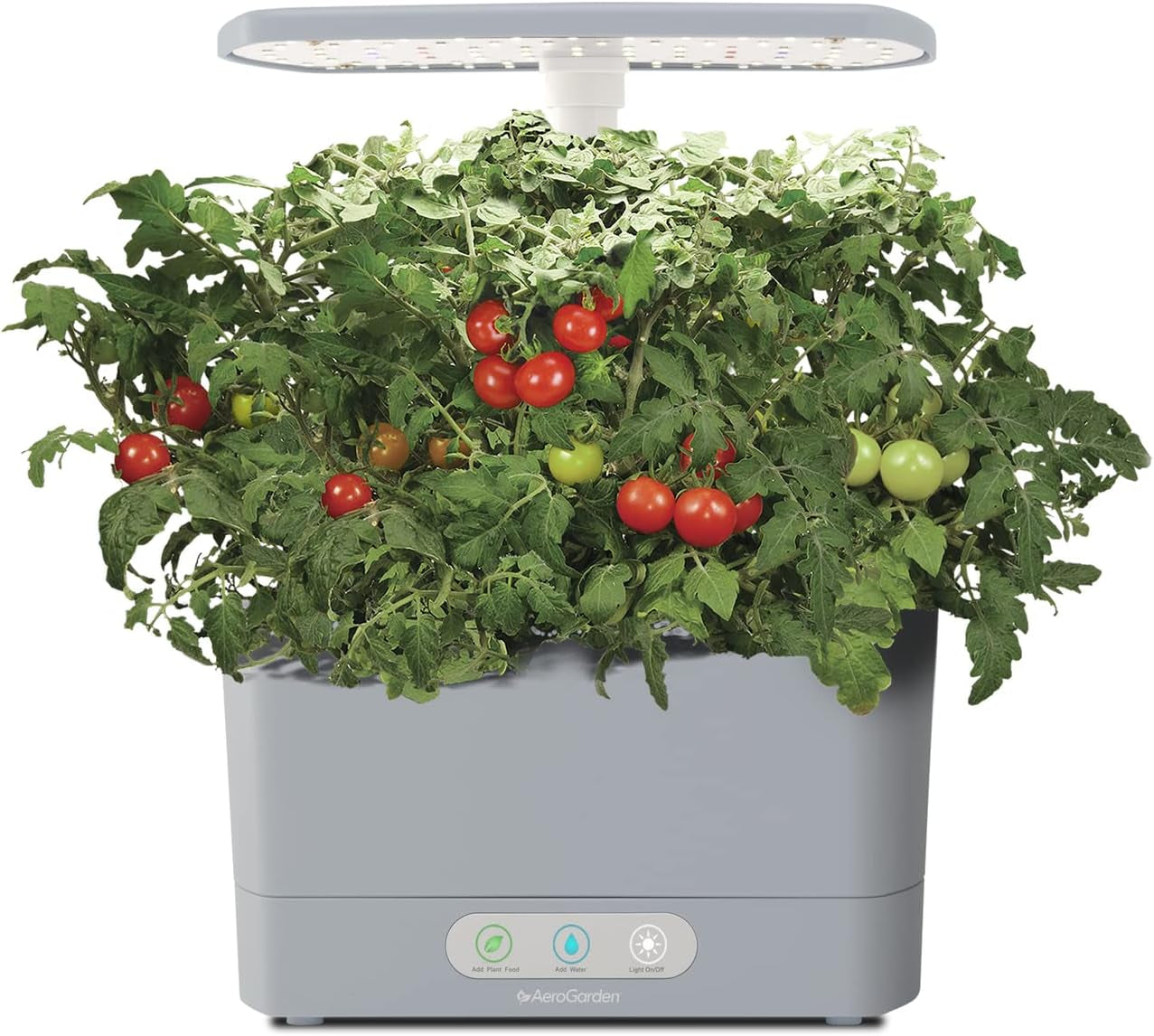 "Harvest Indoor Garden with LED Grow Light - Stylish Cool Gray for Year-Round Freshness!"