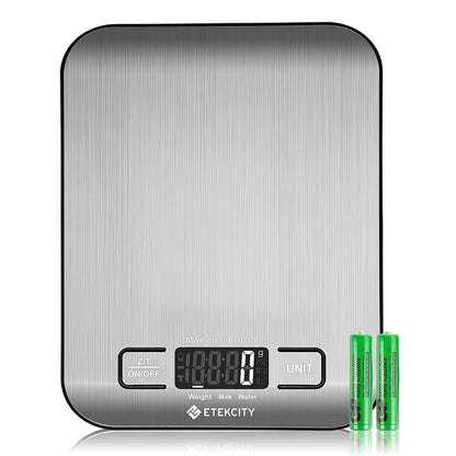 "Precision Digital Kitchen Scale - Perfect for Weight Loss, Baking, Cooking & Meal Prep - Sleek 304 Stainless Steel Design with LCD Display"