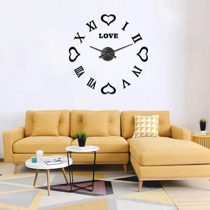 ✨ Transform Your Space with Our DIY Frameless Wall Clock Kit! 🕒💖 Create a Stunning 3D Design with Mirror Heart Stickers - Perfect Gift for Any Occasion! 🏡✨ #HomeDecor #DIYClock #GiftIdeas