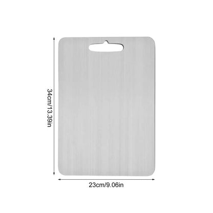 "Premium Titanium & Stainless Steel Double-Sided Cutting Board - Durable, Food Grade Kitchen Essential!"