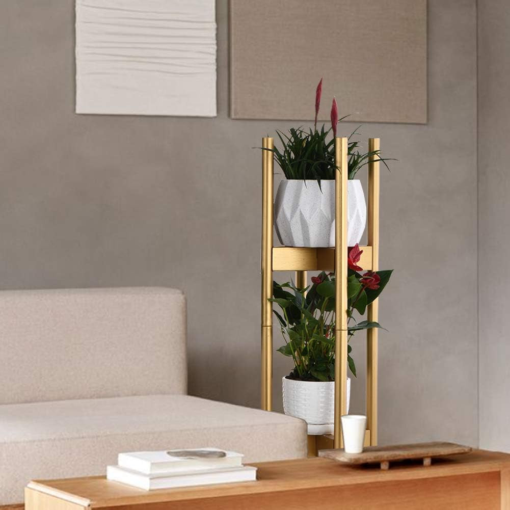 🌿✨ Elevate Your Greenery! 🌟 Get our Stackable & Adjustable 2-Tier Plant Stand Set (30'' Gold) for a stylish indoor garden! 🪴💛 #HomeDecor #PlantLovers